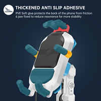 Soporte Ajustable para Espejo de Scooter, Material de PC Impermeable, Soporte para Teléfono de Motocicleta Antichoque de Seis Garras con Carga Inalámbrica
