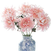 Bunga Peony Sutra Simulasi Berkualitas Tinggi, Krisan Buatan, Bunga Musim Semi, Dekorasi Latar Belakang Rumah, Dekorasi Bunga Pernikahan