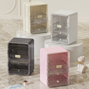 Makeup Cabinet Plastic Cosmetic <b>Storage</b> Box With Drawers Large Capacity Home <b>Dressing</b> <b>Table</b> Organizer - Product Image 1