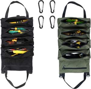 Free sample Outdoor Garden Heavy Duty Canvas Wrench Tool Pouch with 5 Zipper Pockets for Outdoor Activity - Product Image 1