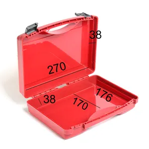 Small Plastic Hinge Two Sided 180 Open Degree Stable Lockable Plastic Case With Foam