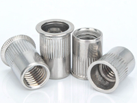 Écrou d'insertion auto-serrant entièrement fileté en acier inoxydable 304 poli, plaqué cuivre, de qualité 4.8-8.8, marque SHKH, en boîte, tailles M3-M10