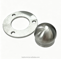 Embout de balustrade d'escalier en acier inoxydable, profil dôme arqué, pour garde-corps, accessoires de balustrade en acier inoxydable 50.8