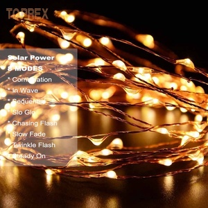 Đèn Dây Siêu Nhỏ Năng Lượng Mặt Trời Trang Trí Vườn Ấm Áp Màu Trắng Ấm Áp 10M 100Leds Bền Đèn <span class=keywords><strong>Led</strong></span> Thần Tiên Dây Đồng Cho Outdo - Product Image 6