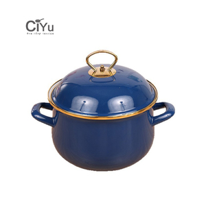 Casserole de cuisine épaissie de 18/<span class=keywords><strong>20</strong></span>/22/24/26 cm, à double anse, profonde, antiadhésive, en émail, avec couvercle - Product Image 1