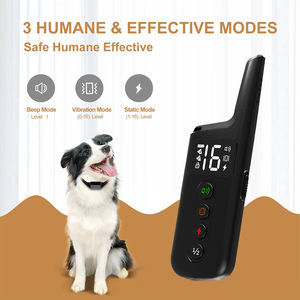Großer Hund 300m wasserdicht wiederauf ladbare Vibration Beep <span class=keywords><strong>Shock</strong></span> Modi Schock halsband Hunde trainings halsband mit Fernbedienung - Product Image 3