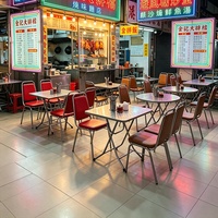 Meubles de restauration industrielle robustes, tables pliantes à motif poisson et chaises en acier inoxydable avec couleur personnalisée