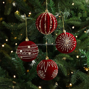 Xmas Tree Bulbs Tree Velvet <strong>Christmas</strong> Balls <strong>Bulk</strong> Flocked <strong>Christmas</strong> Tree Ball <strong>Ornaments</strong> Velvet <strong>Christmas</strong> Ball <strong>Ornaments</strong> - Product Image 3