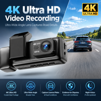 Caméra embarquée HD 4K+2K+2K pour voiture, caméra de tableau de bord 4K, caméra de tableau de bord 3 canaux, Wifi, GPS, caméra de tableau de bord 4K à 3 objectifs