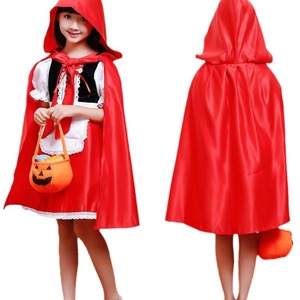 Disfraz de Halloween para niños, vestido de Caperucita Roja con capa y bolsa de calabaza para niñas, traje de cosplay - Product Image 5