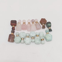 Yuelu Marque Poli Naturel Mixte Parfum Bouteilles D'huile Essentielle Agate Rose Quartz Cristal Folk Art Conception Personnalisé Cristal Artisanat