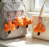 Porte-clés en peluche feuille d'érable douce, motif dessin animé mignon, tendance automne, pour sac à dos et sac à main