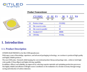 ชิป LED COB Citizen CLU02Q-1202E1-302M2X2 แสงวอร์มไวท์ 3000K 80CRI กำลังไฟ 6 วัตต์ ความสว่าง 720 ลูเมน ขนาด 13.5x13.5 มม. ความน่าเชื่อถือสูง - Product Image 2