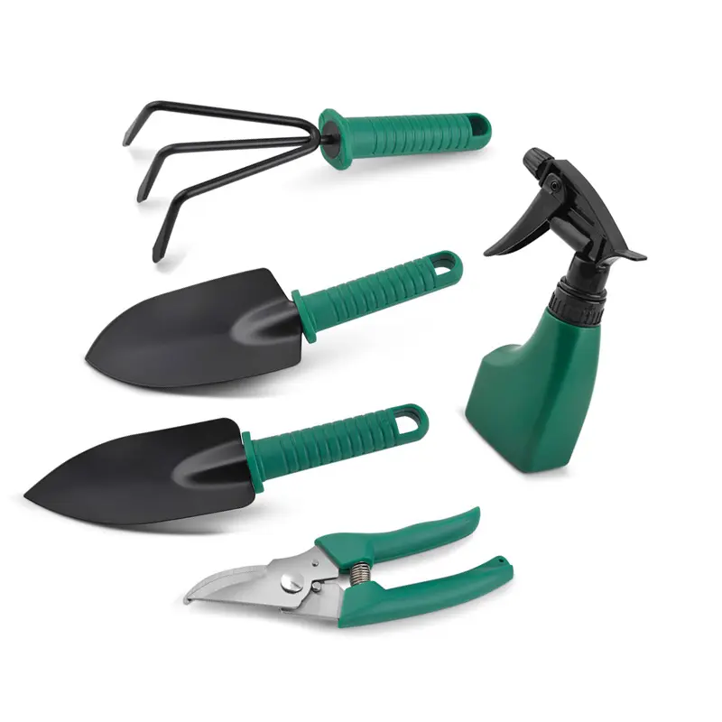 Ensemble d'outils 5 pièces outil à main en acier inoxydable sacs à main de jardinage griffe de creusement outils de jardinage truelle élagueur de mauvaises herbes
