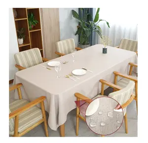 Mantel cuadrado Rectangular de imitación de lino para fiesta de cumpleaños, tela de mesa de poliéster impermeable, varios colores