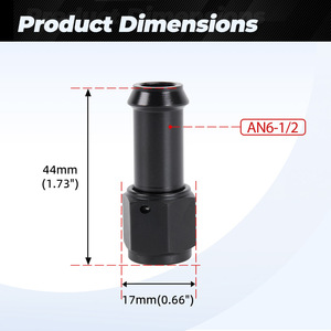 Adaptador de línea de combustible de aluminio AN6 a AN10, manguera roscada interna con conexión de púas para reparación y reemplazo - Product Image 2