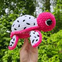 KIVA Peluche tortue amigurumi au crochet faite à la main, motif kiwi, en polyester, jouet en peluche mignon, cadeau pour enfants