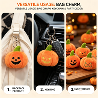 Peluche citrouille d'Halloween douce de 4 pouces, porte-clés Jack O'Lantern, prix pour machine de jeu d'arcade de centre commercial, directement de l'usine