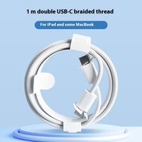 Câble de charge rapide tressé double Type-C 60W PD 3A USB-C avec gaine en PVC et conducteur en cuivre pur pour iPhone 15 5V-12V