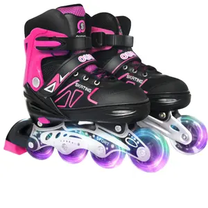 Verstellbare Inline-Skates Kinder Erwachsene für Outdoor-Flash-Männer und Frauen Inline-Skates Anfänger mit allen beleuchteten Rädern