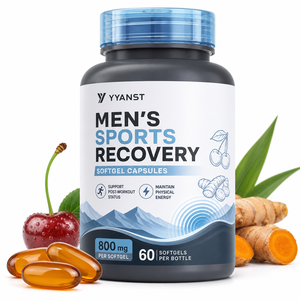 Cápsulas de Gel Suave para la Recuperación Post-Entrenamiento para Hombres, 800 mg, 60 Unidades, Suplemento Antiinflamatorio con Cúrcuma y Cereza Ácida, Restaura la Energía - Product Image 1