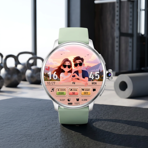 Reloj Inteligente con Pantalla AMOLED Redonda, Correa de Silicona, Caja de Acero Inoxidable, Pantalla Táctil, Monitor de Ritmo Cardíaco, Monitor de Sueño, Reloj Deportivo Unisex - Product Image 1