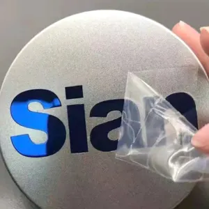 Etiqueta de metal autoadesiva à prova d'água para laptop de carro com logotipo em vinil 3D desenho de etiqueta de metal