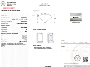 Meilleure qualité IGI certifié E couleur forme EMERALD Cut 6.01 CT CVD Lab Grown Loose Diamonds VS1 Lab Created - Product Image 2