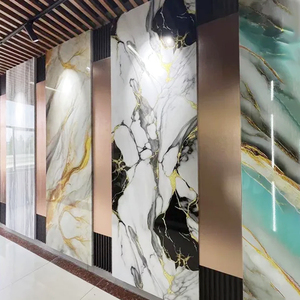 Panel y Tablero de Pared Alternativo de PVC con Impresión HD de Alto Brillo de 1.22X2.44m 1.22X2.90m / Lámina de PVC con Recubrimiento UV que Imita Mármol - Product Image 1
