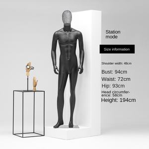 Modelo masculino Accesorios de disfraz de cuerpo completo Colgador de exhibición de ropa negra Exhibición de maniquí masculino - Product Image 5