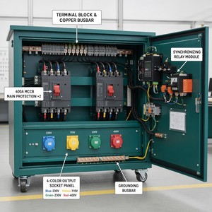 ราคาโรงงาน 380V 400V 3 เฟส 5 สาย แผงควบคุมการซิงโครไนซ์อัตโนมัติ 50-500kVA <span class=keywords><strong>ตู้</strong></span>ควบคุมการซิงโครไนซ์เครื่องกำเนิดไฟฟ้าแบบเชื่อมต่อกับระบบไฟฟ้า - Product Image 5
