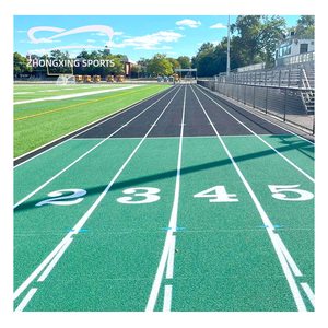 Piste de course en caoutchouc de 400 m pour écoles en plein air, matériau de liaison en polyuréthane, absorption des chocs supérieure, piste entièrement en PU pour stade - Product Image 1