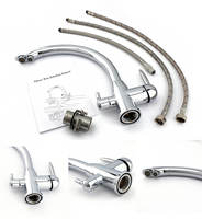 Robinet de cuisine 3-en-1 avec filtre pour eau potable chaude et froide, robinet d'évier de cuisine à double poignée 3 voies