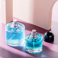 Botol Parfum Grosir Bentuk Kotak 100 ml 50 ml Botol Semprot Parfum Mewah Dengan Tutup Bentuk Bola Hitam