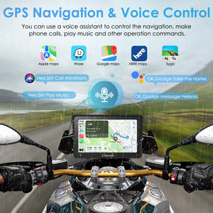 Navegador para Motocicleta Carpuride de 7 Pulgadas con Cámaras, Carplay Inalámbrico, Pantalla Táctil Impermeable, Compatible con Radio Estéreo para Motocicleta - Product Image 4