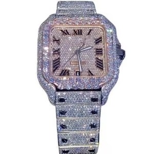 Reloj Mecánico Automático de Lujo con Diamantes Unisex, Marca End, con Moissanita para Bodas y Fiestas, Ancho de Correa 18mm - Product Image 5