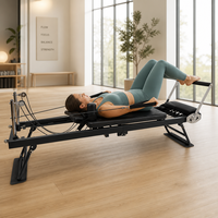 FAPRE Direct Supply – Reformer Pilates Durable pour la Maison, Lit Reformer Gain de Place, Reformer Pilates Rembourré pour Studio, Idéal pour l'Entraînement Corporel