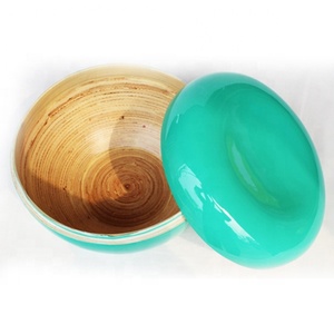 Venta al por mayor de Vietnam, caja de laca de bambú redonda ecológica, caja de manualidades duradera con diseño de artesanía elegante - Product Image 1