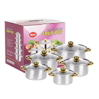 Ensemble de 10 casseroles de cuisine en acier inoxydable avec poignées, 16/18/20/22/24 cm, compatibles induction, collection de casseroles en verre
