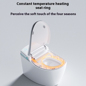 Bồn cầu thông minh lớn, tích hợp chức năng rửa vệ sinh phụ nữ, tự động xả nước, không vành, lắp sàn, kèm điều khiển từ xa - Product Image 5