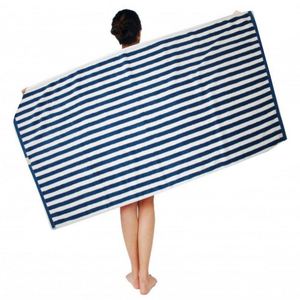 Serviette de plage d'été en coton de luxe moderne à rayures, personnalisable avec logo, très vendue, de haute qualité, pour la maison - Product Image 2
