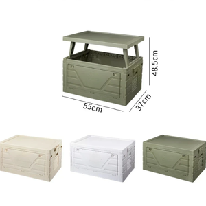 Outdoor Camping <b>Folding</b> Box Camping <b>Table</b>-top Storage Case Picnic Organizer Home Storage Bin - Product Image 2