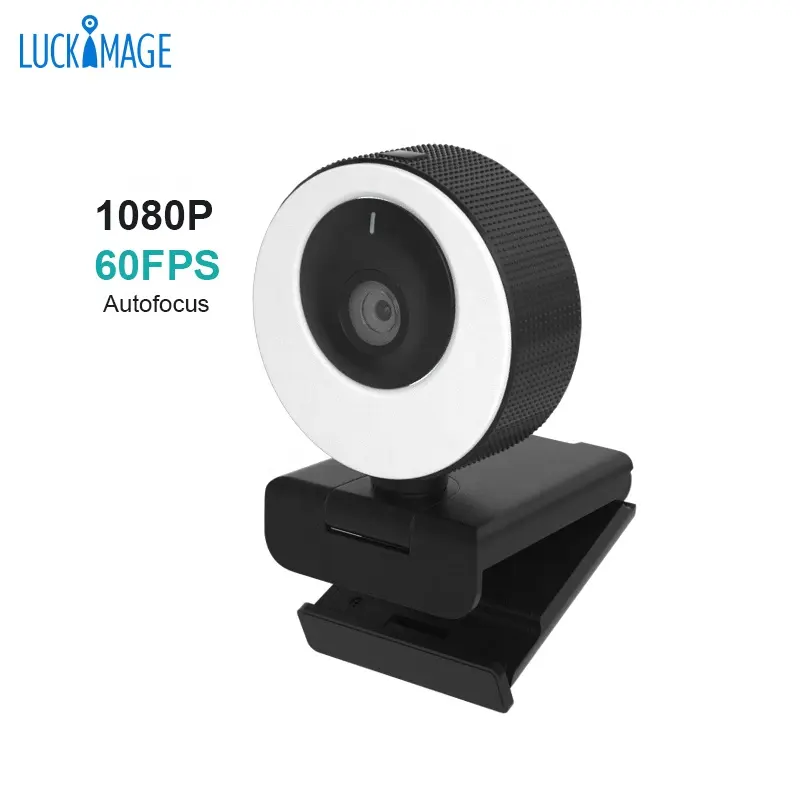 Luckimage-cámara web en vivo para pc, anillo de luz, usb, 1080p, hd
