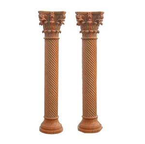 Roman Marrone casa decorativo intagliato a mano pilastri - Product Image 1