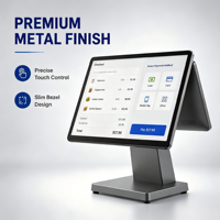 15,6 Zoll Dual-Screen Android POS-Gerät Ultraflaches Metall-Gehäuse Touchscreen-Kassensystem für Restaurant- und Ladennutzung