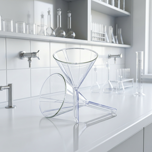 Entonnoir de transfert en verre borosilicate à longue tige de 150 mm MAYALAB pour laboratoire et usage chimique - Product Image 2