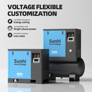 Công Nghiệp 7.5KW 10HP Xách Tay Trục Vít Máy Nén Khí 220V Duy Nhất Giai Đoạn Nhỏ Im Lặng Với Máy Sấy Không Khí Tank <span class=keywords><strong>Ce</strong></span> Cho Tự Động Sửa Chữa Phun - Product Image 2