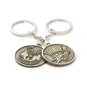 Porte-clés en métal à double face avec logo d'équipe en relief, pendentif <span class=keywords><strong>James</strong></span> Curry Durant, cadeau promotionnel pour les fans - Product Image 5