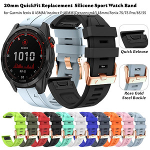 <span class=keywords><strong>Correa</strong></span> de Reloj Deportiva de Silicona de Liberación Rápida de 20 mm para <span class=keywords><strong>Garmin</strong></span> <span class=keywords><strong>Fenix</strong></span> 8 de 47 mm, <span class=keywords><strong>Correa</strong></span> para <span class=keywords><strong>Fenix</strong></span> 7S, 6S, <span class=keywords><strong>5S</strong></span>, Instinct, E 2S, Pulsera para Reloj Inteligente - Product Image 1