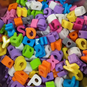 Nuovo grosso acrilico lettere perline per vari distanziatore di colore misto numero fai da te perline per fare collana e bracciale - Product Image 2